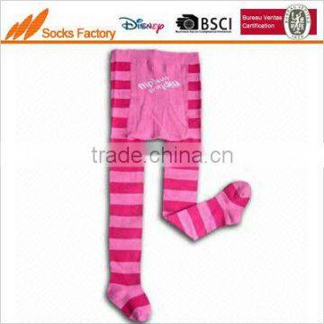 children jaquard pink cotton tights with beautiful flower designs