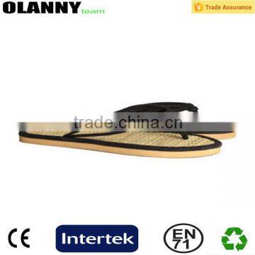 High Quality Portable Black Straw Flip Flops