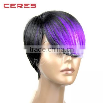 6inch new style cosplay wig short hair purple wig for women