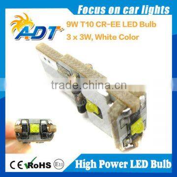 Auto lamp high power T10 pcb plus 168 9w 10*31mm CR 3*3W total 9W car led light white color