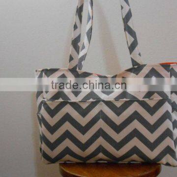 Large Chevron Diaper bag shopping bag canvas bag