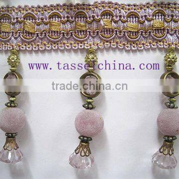 Fashion Velvet Beaded Fringe For Curtain, Window Valance, Talecloth