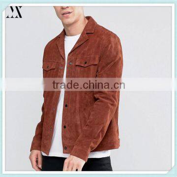 2016 Wholesale Man Jacket New Look Suede Jacket With Revere Collar In Rust