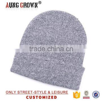 Women Men Gray Fitted Beanie Cap Hat photo-4