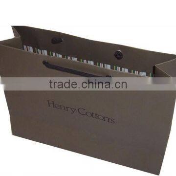 Bigger sized black paper bag, die cut handle paper bag