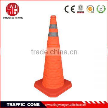 Collapsible traffic cone with light