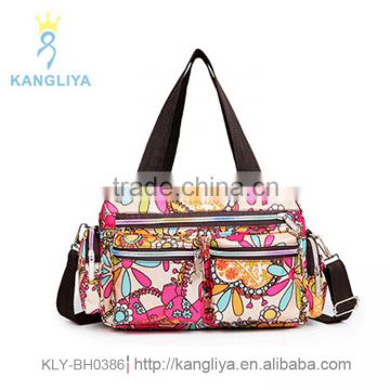 Waterproof mummy bag cloth with different pattern tote bags long shoulder handbag with many pockets