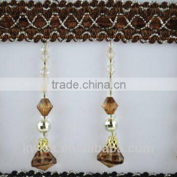 acrylic beaded fringe for curtains,beaded tassel fringe trimming