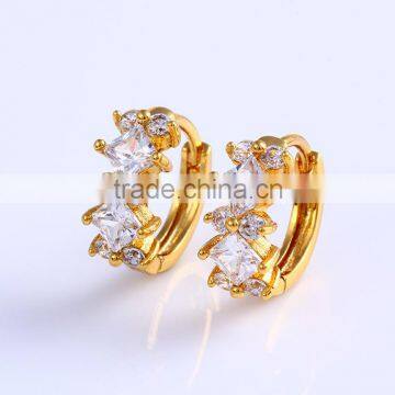 (24606) 2016 new style 24kgold beautiful huggie earrings for women