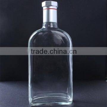 500ml transparent customized design red wine vodka,whisky,attar glass bottle screw top