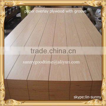Grooved paper veneer plywood