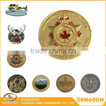 High quality gold plated zinc alloy challenge coin custom metal souvenir coins promotional coin