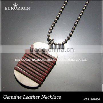 NAS121030 Genuine Leather pendant Necklace