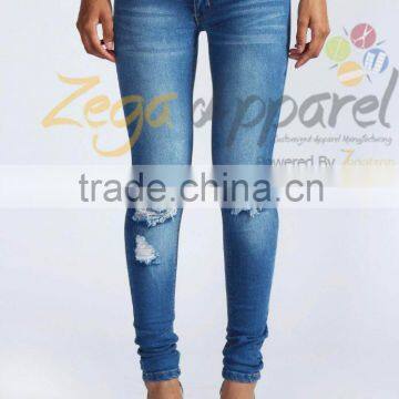 Zegaapparel Distressed Rip Knee Skinny Jeans