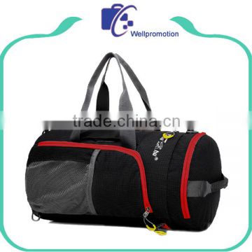 Polyester barrel shape sport gym travel bag promotional