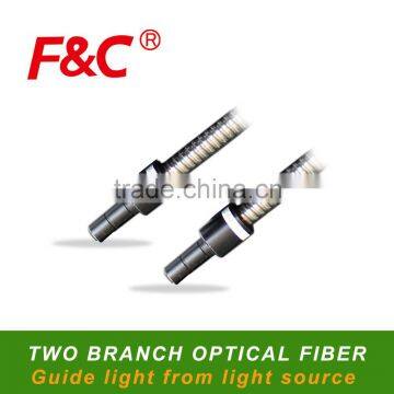 Two branches Guide Light Optical Fiber, Guide Light From Light Source, Two Lighting Point