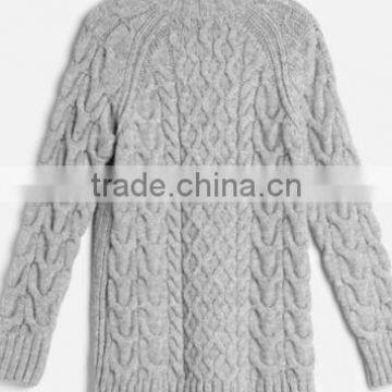 LADIES SWEATER: 100% COTTON ALLOVER CHUNKY CABLE LADIES PULLOVER SWEATER