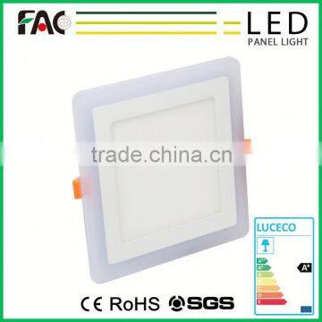 6w/10w/17w/25w square recessd IP44 efficiency 6w double color led panel light