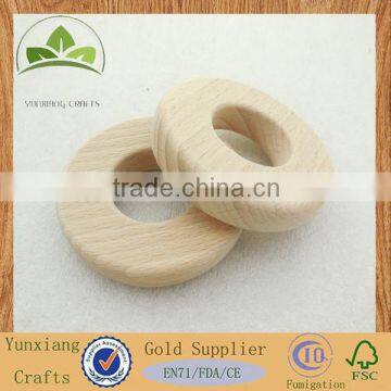 Untreated beech wood teether ring