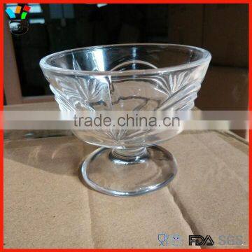 Engraved Pattern Made By Machine Cheap Dessert / Ice Cream Stem Glass Bowl