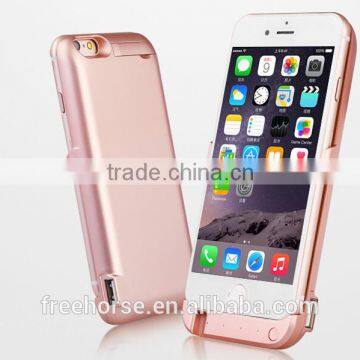 OEM factory China High quality 7000mah dual USB port battery case for iphone 6/6s with mobile phone holder