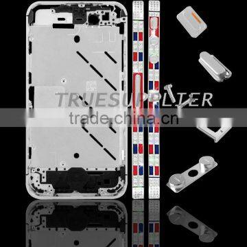 Rectangle Design Luxury Middle plate for iPhone 4S Silver with Silver Diamond