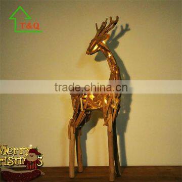 2016 Unique Creative Wooden Christmas Deer With Light Handicrafts Wholesale