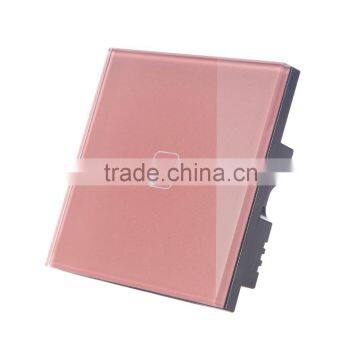 UK 1 gang toughened glass panel smart touch switches for home automation