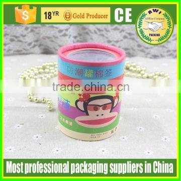 Disposable rolled edge paper cookies tube with plastic lid