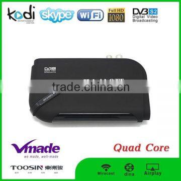 Android tv box 1080p full hd satellite receiver mepg 4 h.265 dvb s2