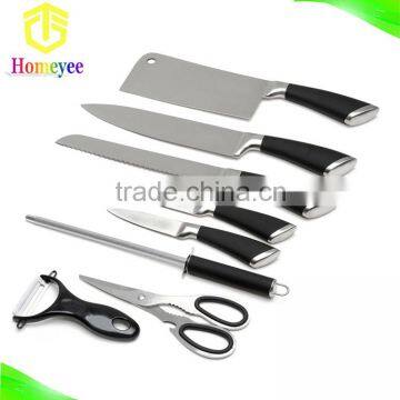 Nice Modern Design Best Quality 8pcs Stainless Steel Sharp Blade Soft Touch Handle Royal Kitchen Knife Set photo-2