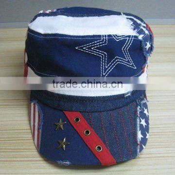 plane embroidery denim caps military hats