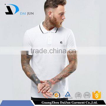 Hot sell Black and white slim fit 230g cotton custom men embroidery 100% nylon polo shirt