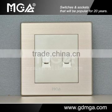 metallic panel RJ11 double socket