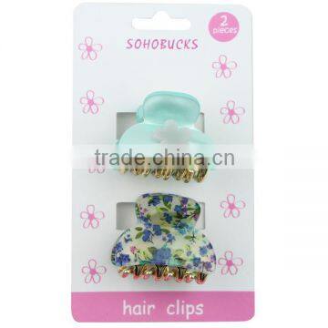 Small acrylic hair claw clip with flower