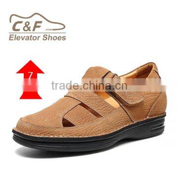 2016 Summer Height Increasing Style Genuine Leather Men Sandals