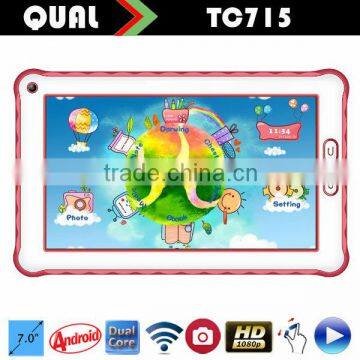 Hot selling!7 inch kid android tablets pc with Allwinner A23 or Rockchip 3026 Dual Core two Camera 800*480 Display Any Colors B