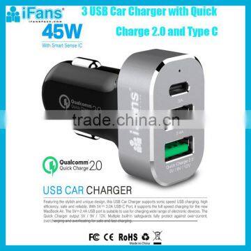 48W Car Charger QC 3.0 Quick Car Charger 3 USB Port Travel Charger 12V Car Battery Charger With USB C Port photo-5