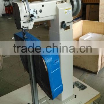 Super high post-bed single needle compound feed sewing machine