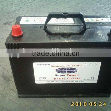 auto battery (75D31LMF) for Japanese car