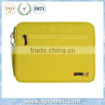 Canvas zipper tablet bag handbag laptop sleeve for student Yellow