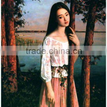 Chinese woman oil painting