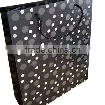 Polka Dot Design Paper Shopping Bag Wholesale with siiver hotstamp