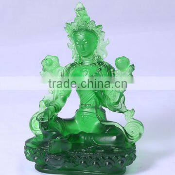 crystal Huodataiduo green mother buddha as Buddhist supplies for home display