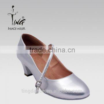 2015 popularsilver low heel women dance shoe