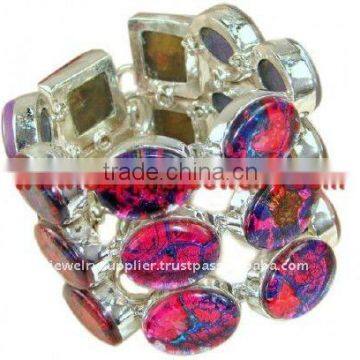 Dichroic Glass 925 Jewellery Handmade Earrings Sterling Silver Gemstone Necklace and Diamond Bracelets