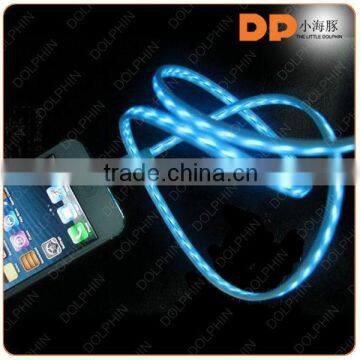 Visible flowing LED EL light USB sync data charging charger Cable for smartphone