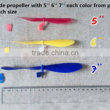 mini Rubber band Powered Propeller(5 inch 6 inch 7inch ) assortment with metal hook and the plastic casing