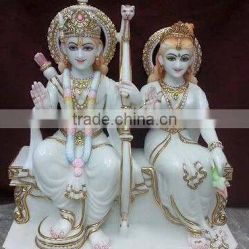 White Marble Hndu God Ram Sita statue