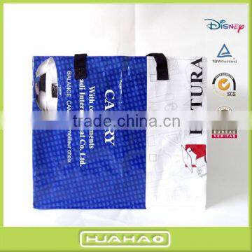 eco reusable laminated tote handled plastic woven bag